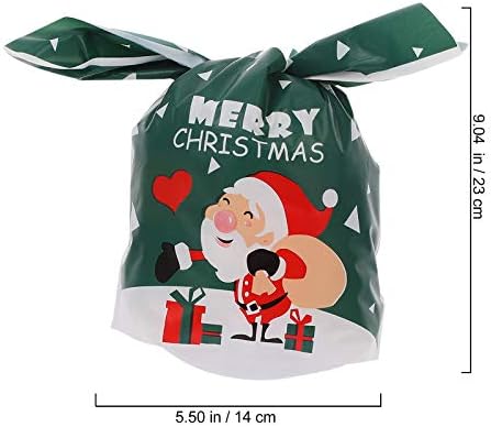 Кабилок 100 парчиња Божиќни Торби За Пакување Прекрасни Торби За Завиткување Подароци Торби За Бонбони Торби За Подароци