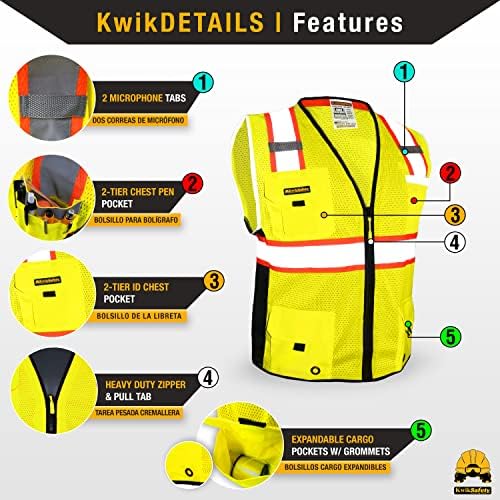 Kwiksafety - Шарлот, NC - Биг Кахуна безбедносен елек | Дигитален дизајн на основно и ограничено издание | Класа 2 PPE ANSI