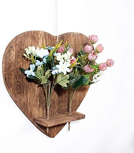 Домашен украс во форма на срце во форма на срце виси дрвен декор со животни цвеќиња за кафе-канцеларија за домашни канцеларии
