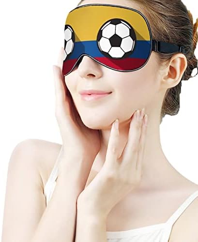 Колумбија фудбалски фудбалско знаме печатено спиење за очи за очи мека капа за очила со прилагодлива лента ноќно патување со