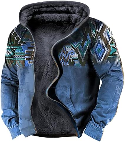 Зимски јакни Xiaxogool, машка шерпа наредена јакна од руно худи целосна поштенска топла нејасна ветровитска палта со моторни
