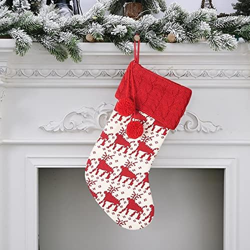 Божиќни декорации за порибување на дрво Нова година Божиќни чорапи за порибување Божиќни бонбони торбички плетени чорапи за