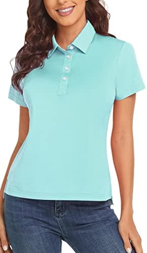Урмос женски голф-маици со маици за дишење Поло кошули за жени со кратки ракави лесни поло маици со 4 копчиња