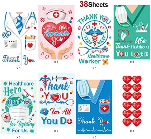 HOWAF 35pcs Медицинска Сестра Ден Подарок Картички, Медицинска Сестра Благодарност Недела Честитки За Медицински Сестри Тематските