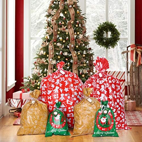 Тојвиски Божиќни Торби За Подароци Божиќни Торби За Пакување Подароци, Избрани Стилови, 24 парчиња