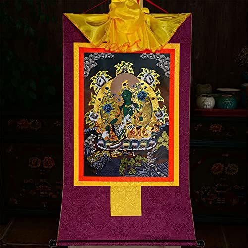 Gandhanra Green Tara, Khadiravani, Jetsun Dolma, Tibetan Thangka Sainting Art, будистичка брокада на Танга, Буда таписерија