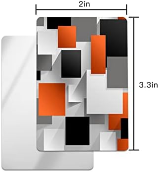 Портокалова геометрија Компактен огледало на огледало мини картичка, модерна апстрактна уметност омбре црна сива мала компактно огледало за чанта, правоаголна ра