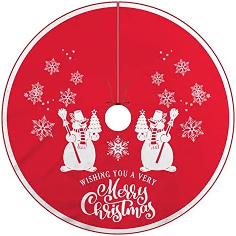 Ви посакувам Многу Среќно Здолниште За Новогодишна Елка Црвено 30 х 30 Божиќни Орнаменти Мат Подлога За Снежно Дрво За Одмор