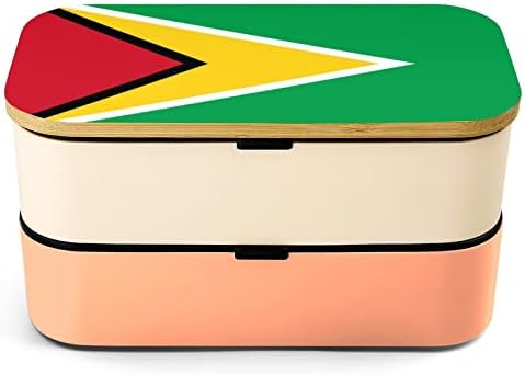 Знаме На Гвајана Кутија За Ручек Бенто Отпорна На Истекување Контејнери За Храна Бенто Кутија со 2 Прегради За Канцелариски