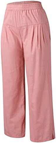 Јангкиги Постелни панталони за жени летни обични панталони со високи половини лабави се вклопуваат широки панталони со панталони