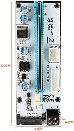 Конектори VER 008S USB 3.0 PCI -E Express 1x до 16x Extender Riser Adapter SATA Power Cable Cable со голема брзина 1000MB/s