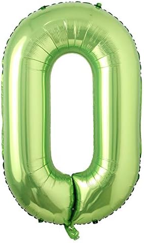 40 инчен Голем Зелен Фолија Број 0-9 Хелиум Балони Фигури Топка Бебе Туш Среќен Роденден Свадба Декорација Материјали