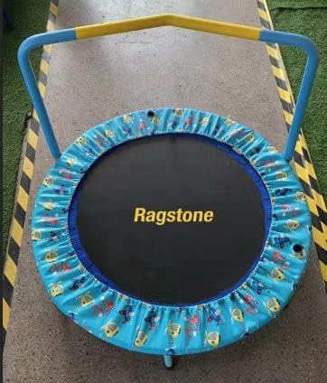 Ragstone Kids Trampoline Protable & преклоплива брануваа со трајна рамка за градежни метали, обвивка за рамка и мека лента за