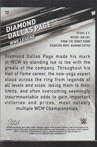 2019 Topps WWE Smackdown во живо борење 72 Diamond Dallas Page Официјална светска картичка за тргување со забава во борење