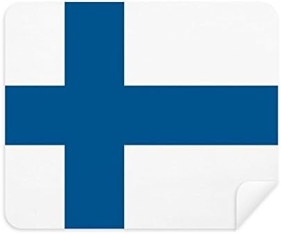 Финска Национално Знаме Европа Земја Чистење На Крпа За Чистење На Екранот 2 парчиња Велур Ткаенина