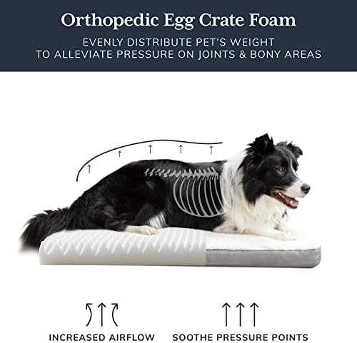 Ортопедски Кревет за Кучиња огени За Големи Кучиња Со Поддршка Од Плишана Пена Од Јајца, Ортопедски Кревет За Кауч За Кучиња