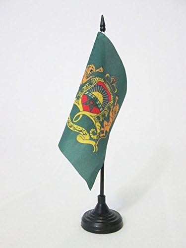 ЗНАМЕ На АЗ Кралски Стандард На Мароко Знаме на Маса 5 х 5 - Мароканско Знаме на Бирото на Кралството 15 х 15 см-Црн Пластичен