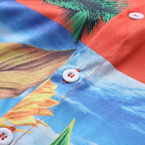 Zdfer Машки лисја цветници на лекови кошули со кратки ракави Хавајски кошула лето секојдневен одмор на плажа на плажа врвови