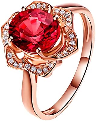 Предлог за моден прстен, дами прстен на в Valentубените прстен циркон роза црвен ден подароци прстени прстени за прсти за прст