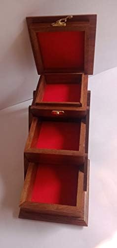 3 Рачно Изработена Рачно Изработена Манго Дрвена Кутија За Накит За Жени Накит Организатор Рака Подарок Предмети