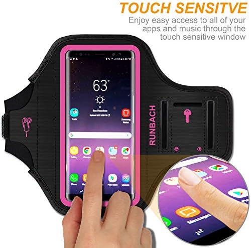 Runbach Galaxy Note 20/10+/9/8 Armband, jumproof за вежбање торба за вежбање со држач за отпечатоци од прсти/држач за клуч и