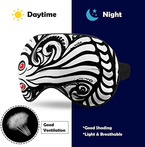 Lynarei Mask Mask Octopus Vintage Monster Sleep Eye Mask Eye Blindfold со прилагодлива лента море живот мек капа за очи за блокирање