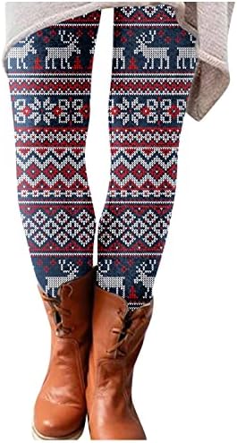 Божиќни хеланки женски ултра меки четкани хеланки Елк елени Хулахопки Панталони со високи тренинзи со половината