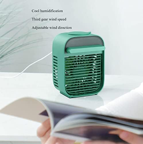 便利 100 преносни климатизери, УСБ -ладилник за воздух, прилагодлива брзина на ветер и овлажнувач функција, вентилатор за личен