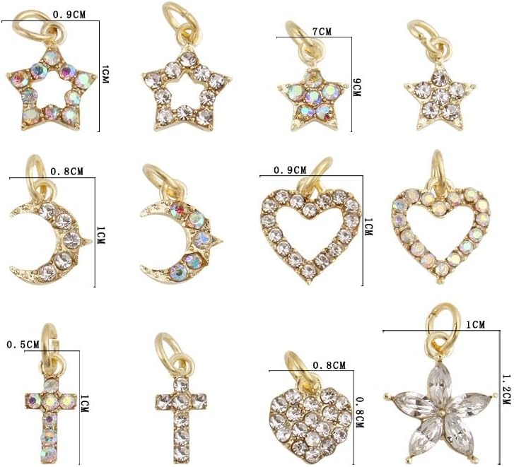 10 парчиња приврзоци кристални накит за нокти уметнички шарми ab/јасни ригистони Месечина, starвезда, срце, цвет, вкрстени нокти