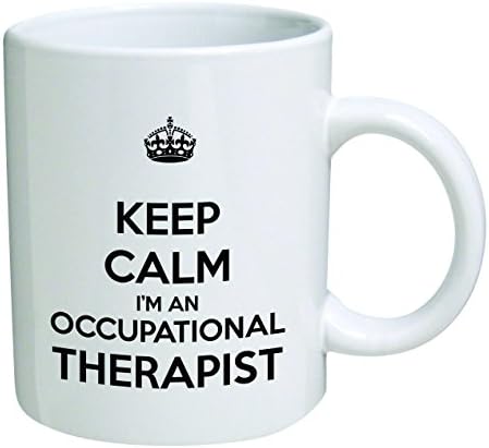 Смешна кригла - Чувајте се смирен Јас сум професионален терапевт - 11 мл чаши за кафе - инспиративни подароци и сарказам - со