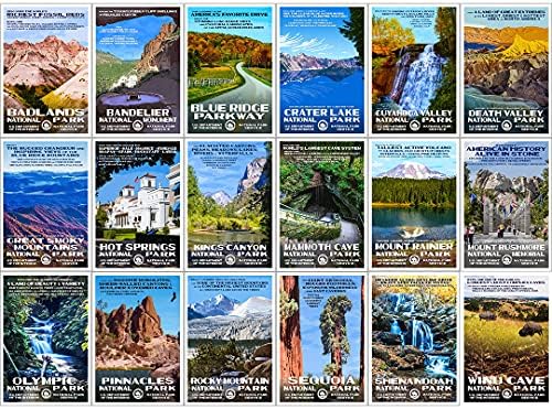 Национален парк Постери 72 Национален парк разгледници - сет во боксот, 4 x 6 рециклирани разгледници за хартија од целиот