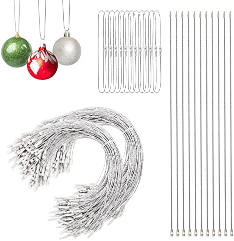 Божиќни украси за украси, закачалки за украси на сребрени елка од 200 парчиња, куки за прицврстувачи на прицврстувачи за заклучување