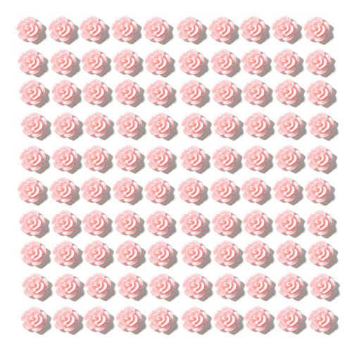 Luwsldirr 100pcs/постави камења од смола за нокти долготрајна форма на цвет, прекрасна бела ливчиња, шема на смола, декорација на смола розова s