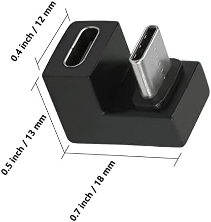 Адаптер за облик на облик на Shanfeilu USB C U 180 степени USB 3.1 тип Ц машки до женски адаптер за полнење со облик на U-форма