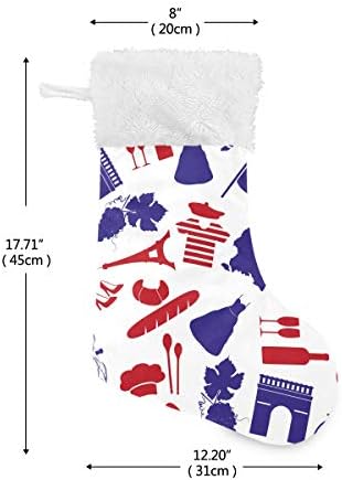 Пимилагу Франс Тема на темата симболи Божиќни чорапи 1 пакет 17,7 , виси чорапи за Божиќна декорација