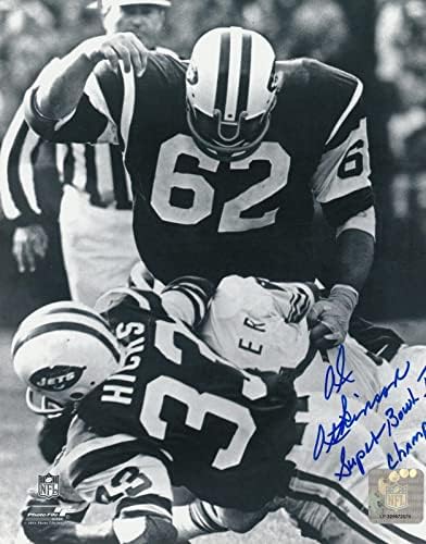 АТКИНСОН Newујорк etsетс Jets Super Bowl III Champs Action Потпишана 8x10 - Автограмирани фотографии во НФЛ