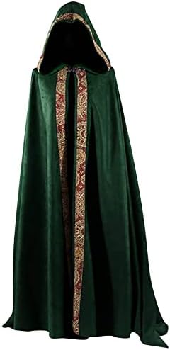 Ruziyoog со качулка наметка за жени со целосна должина на облеката наметка на наметка за униформа ренесанса Средновековна Ноќта
