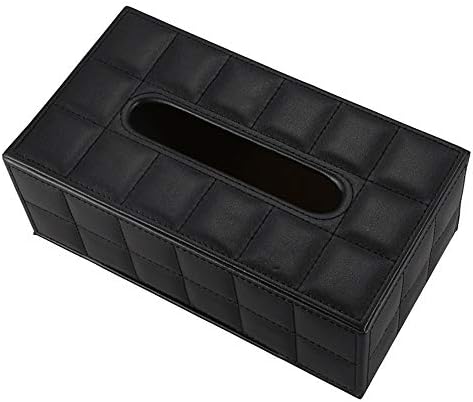 SFMZCM траен домашен автомобил правоаголник PU кожено ткиво кутија држач за хартија за куќиште за салфетка црна црна боја