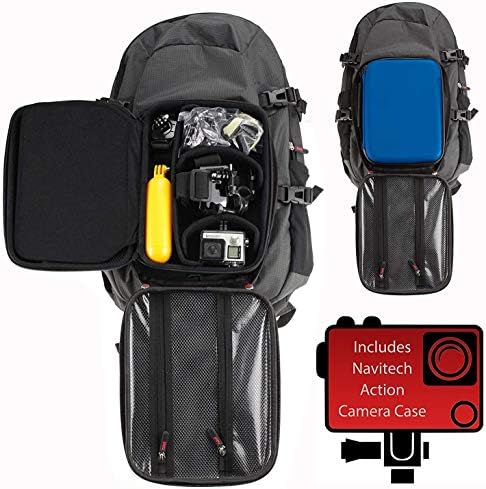 Ранец на ранец на фотоапаратот Navitech Action Camera со интегрирана лента за градите - компатибилен со Insta360 One R Twin