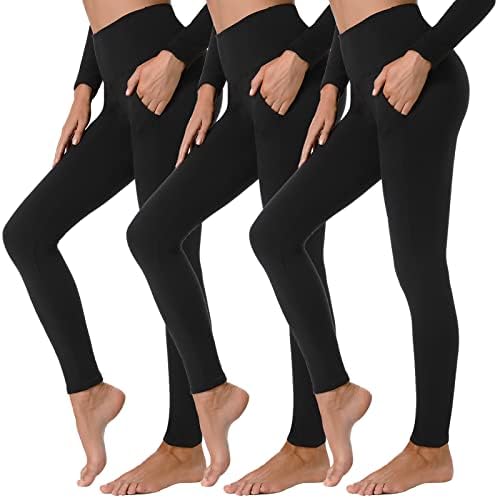 3 пакувани хеланки со високи половини за жени без меки атлетски панталони за контрола на стомакот за водење на јога тренингот