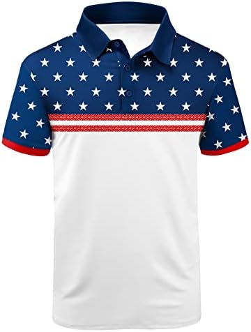 Secood Mens Polo кошули Влага кратки ракави за голф Тенис кошула етничка обична маица