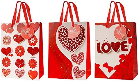 6 Парчиња Торби За Подароци За Денот На Вљубените, Љубовни Чанти За Наклонетост Со Рачка и Ознаки Во Облик на Срце За Материјали