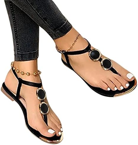 Сандали за тоава за жени, жени летни клипови-пети чевли патент-удобни сандали станови дама обични плажа сандали обични чевли