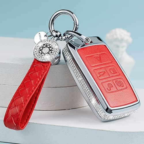 Шангонг за клуч за клучеви на Land Rover со клуч, оригинална кожа кристална клуч за заштита на куќишта, компатибилна со Land