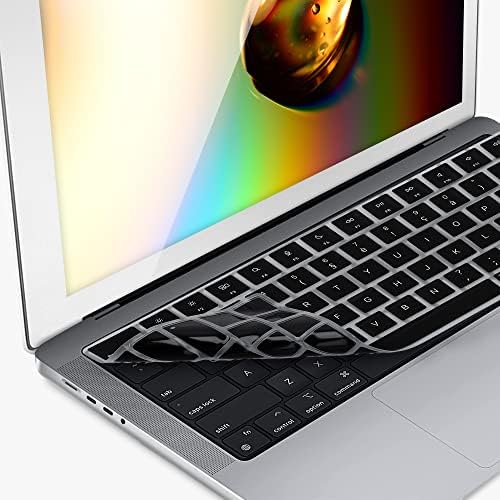Kwmobile Тастатура Покритие Компатибилен Со Apple MacBook Pro 16 A2485-Azerty Распоред Тастатура Покритие Силиконски Кожата-Црна